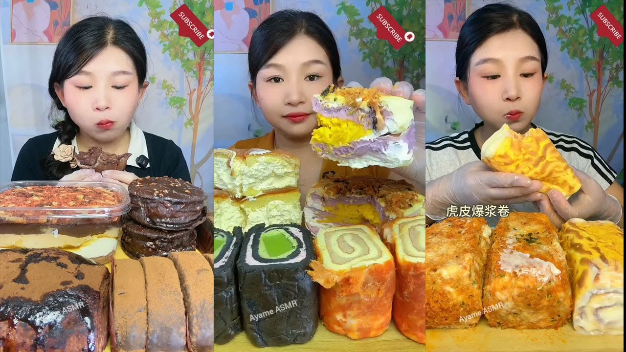 Asmr Various Dessrt Mukbang, Lava Mochi, Cream Cake | Kwai Eating Show