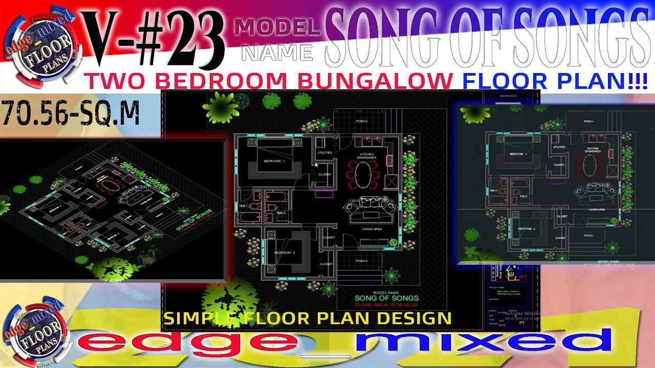 SONG OF SONGS - Two Bedrooms Simple Floorplan-Small Houseplan