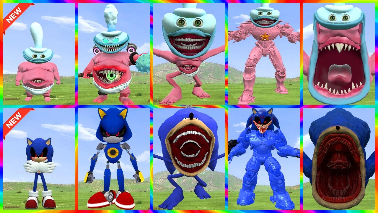 GARRY'S MOD| THE ULTIMATE EVOLUTION WAR: BINKY DRINKY VS SHINE SONIC EXE!