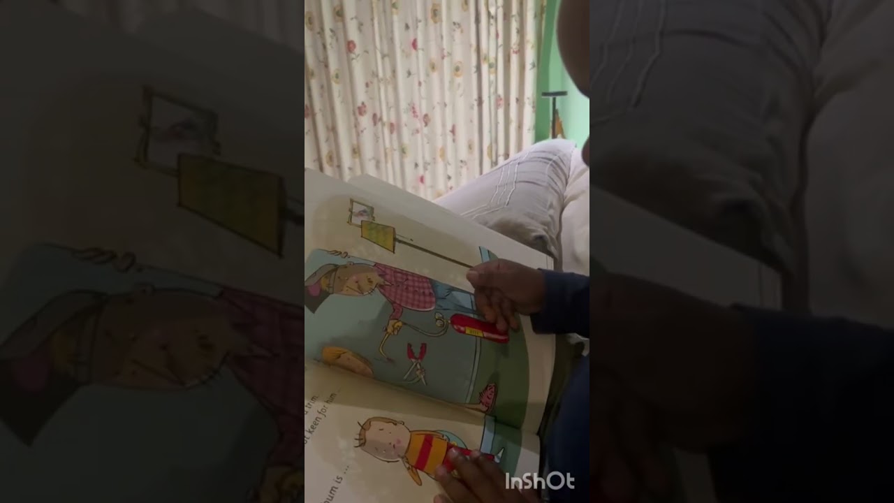 Atli reading his Mum bed time story