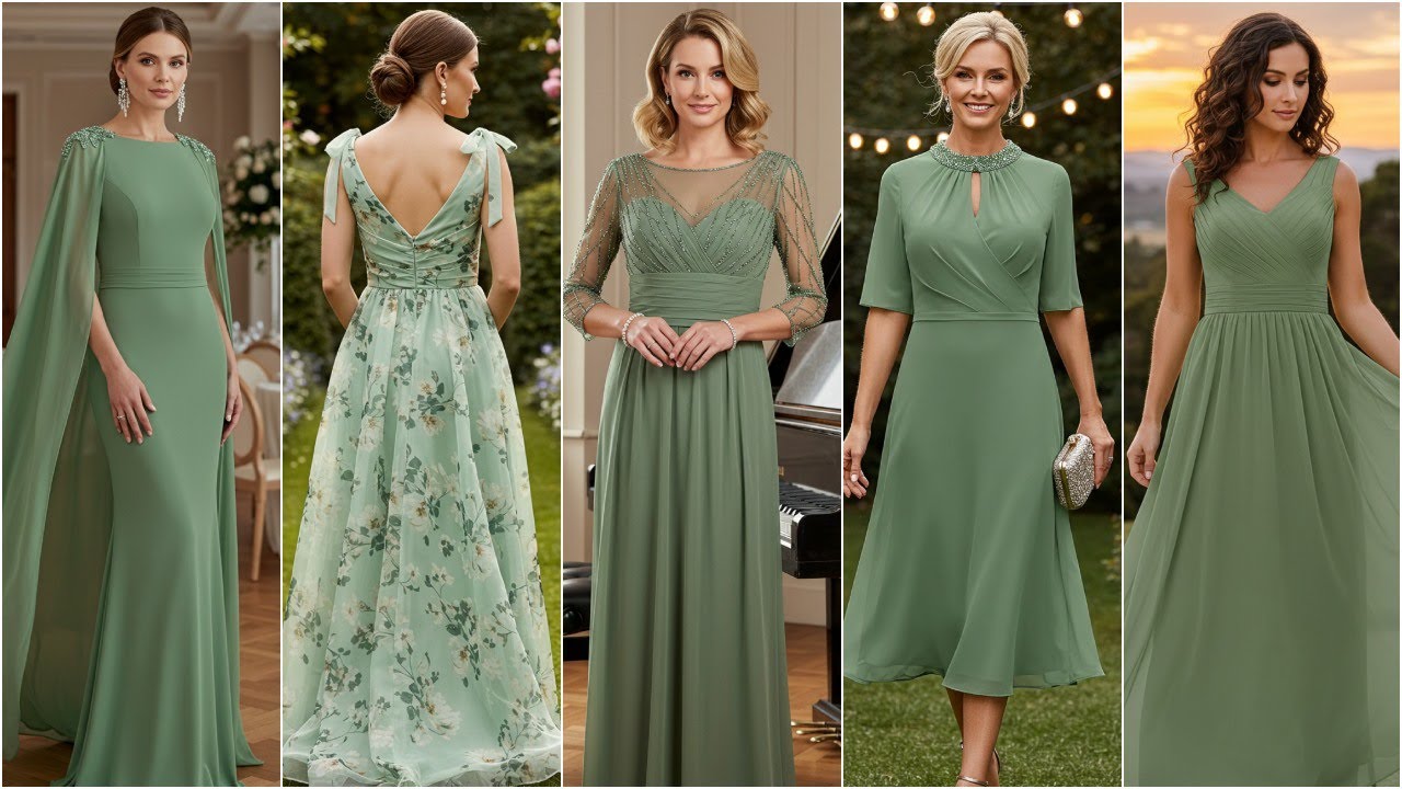 ПОТРЯСАЮЩИЕ платья цвета шалфея для матери невесты!