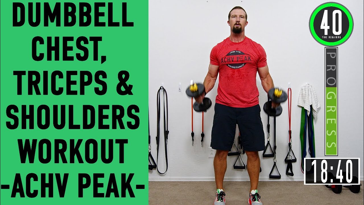 Dumbbell Chest Triceps & Shoulders Workout - Dumbbell Push Workout 
