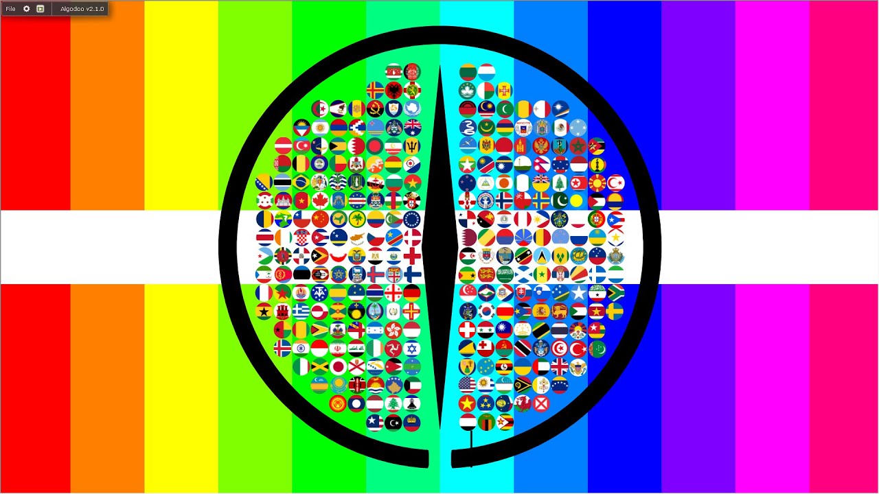 World Cup Marble Race (2024.Apr) 286 Marble + Rainbow Color Background