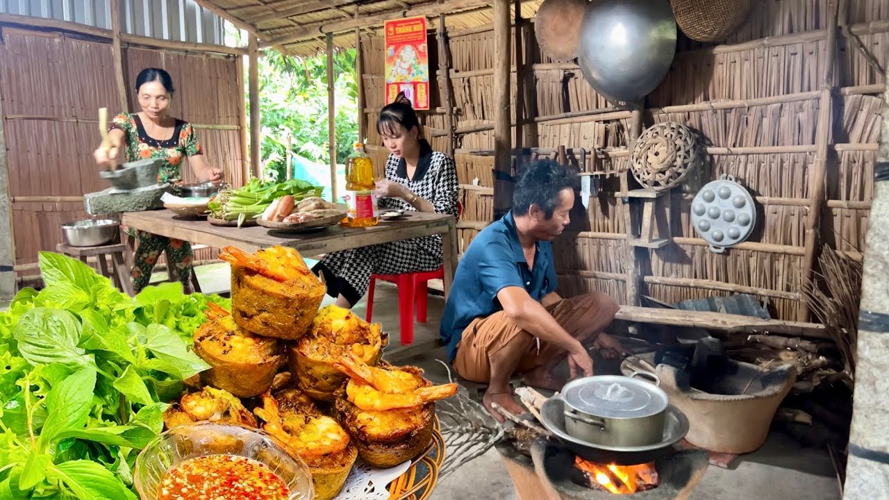 Bánh Cống Tép Ruộng Tôm Thịt Đậu Xanh - Hương Vị Bánh Quê - Country cake | KBMQ