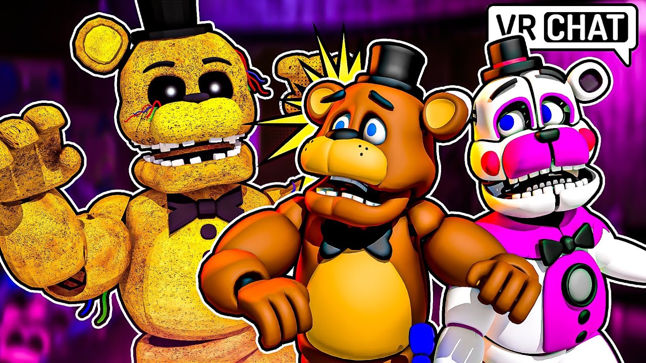 Finding GOLDEN FREDDY in VRCHAT with Freddy and Funtime Freddy