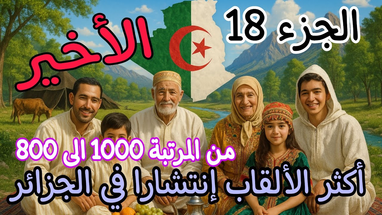 أكثر ألقاب العائلات إنتشارا في الجزائر 🇩🇿 من المرتبة 1000 إلى 800/هل لقبك ضمنها؟