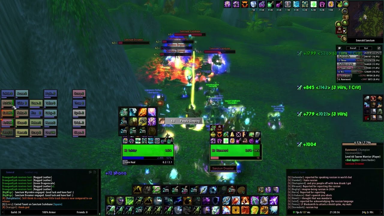 Turtle WoW   Emerald Sanctum Resto Shammy Healing