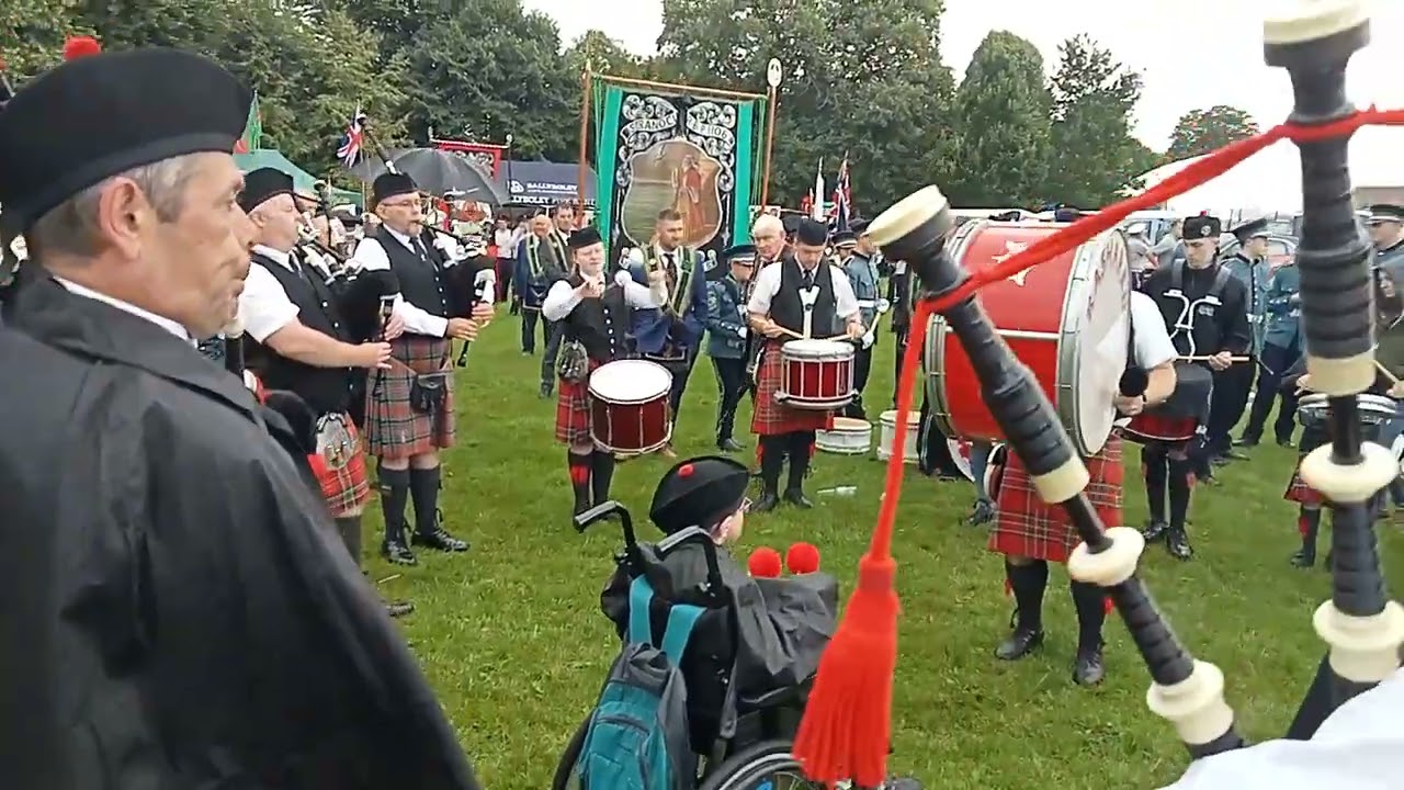 Rasharkin Pipe Band warming up on Black Saturday 2023