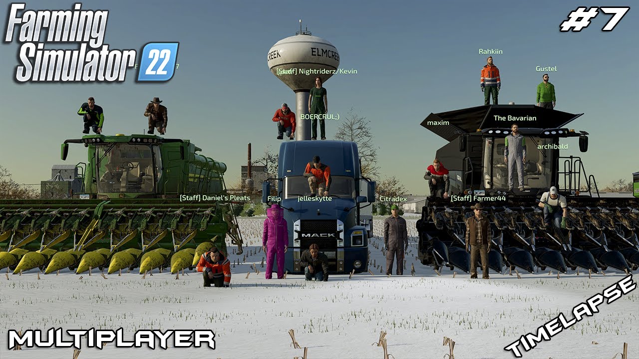 Big CORN harvest in the SNOWY AMERICA | Elmcreek | Farming Simulator 22 Multiplayer | Episode 7