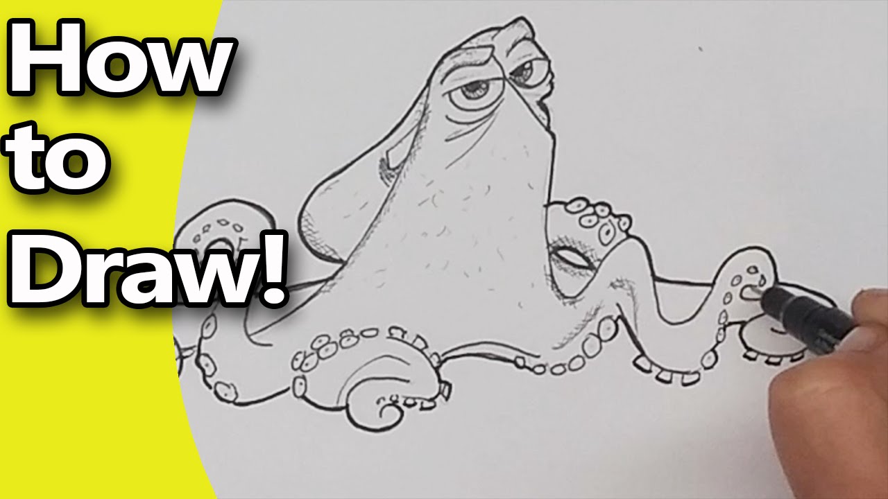 How to Draw Finding Dory Charcters | Hank the Octopus | Narrated Step by Step Drawing Tutorial