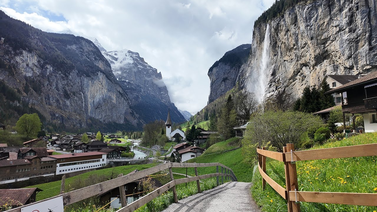 Lauterbrunnen Switzerland 4K 🇨🇭 April Spring Walk
