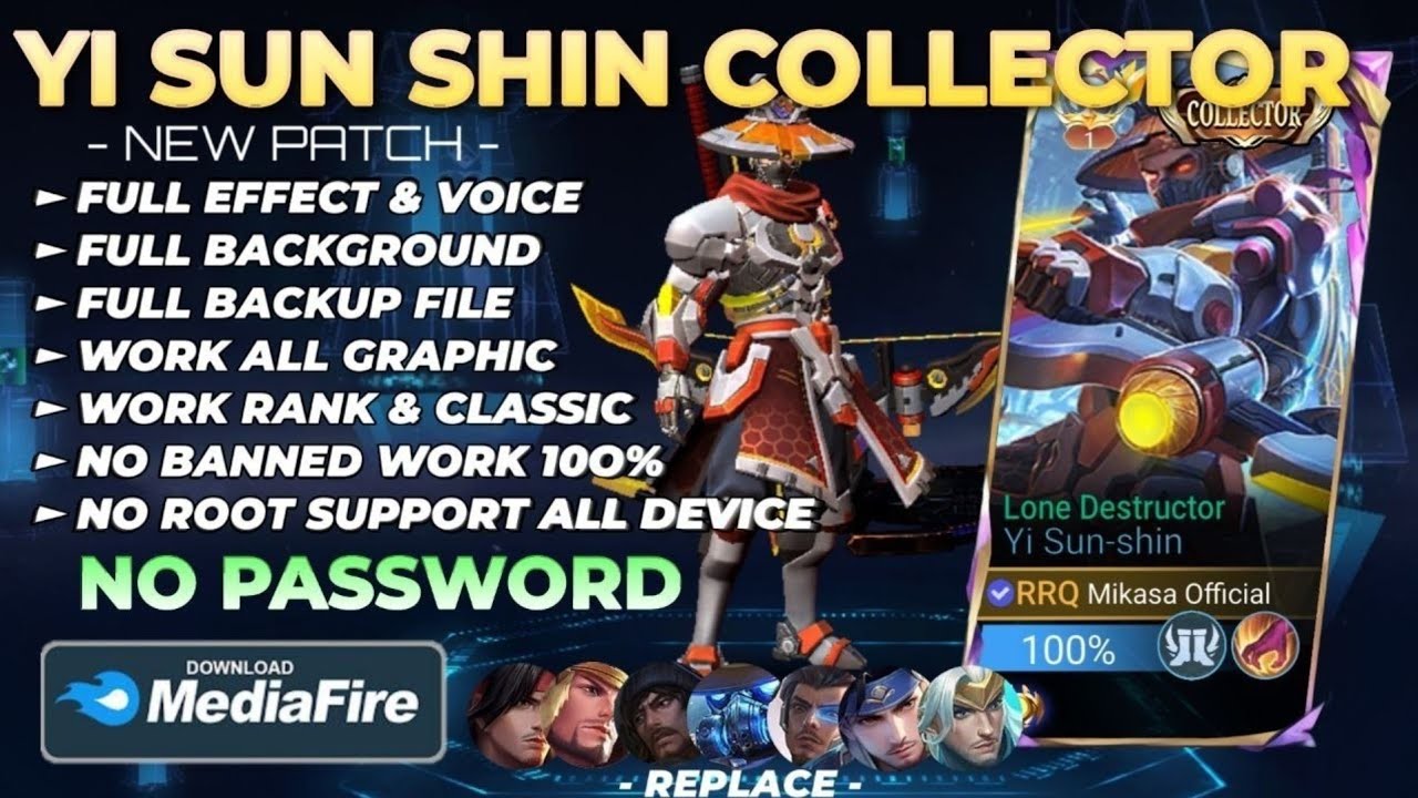 NEW Script Skin Yi Sun-shin Collector - Lone Destructor No Password | Full Effect Voice | New Patch