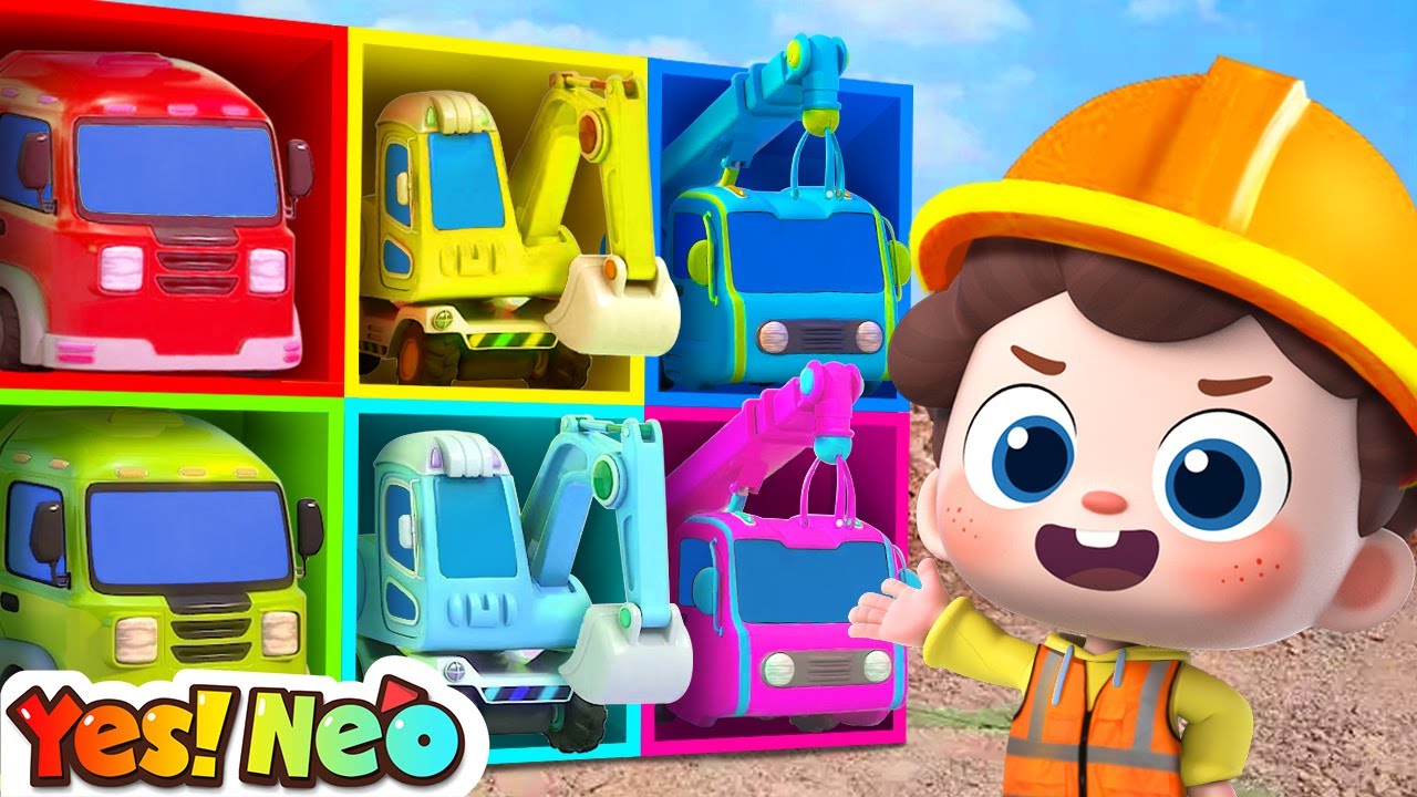 Learn Colors with Construction Trucks | Excavator, Loader | Nursery Rhymes & Kids Songs | Yes! Neo