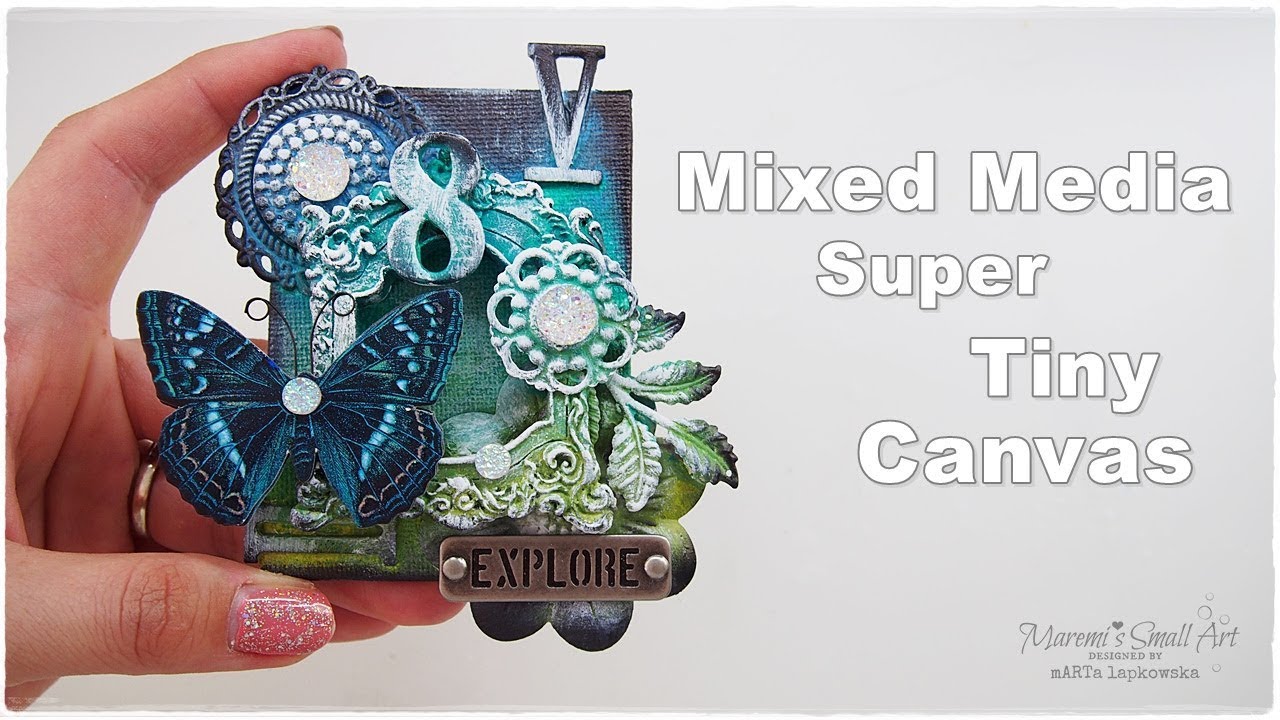 Mixed Media on the Smallest Canvas ever #MaremiTinyARTchallenge #2
