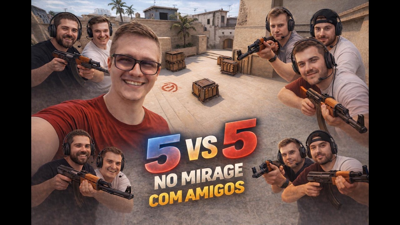 Jogando com amigos um 5 x 5 na mirage!!