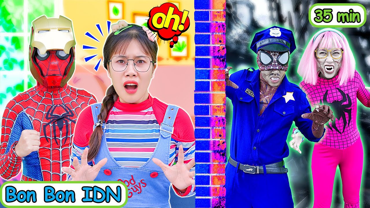 Manusia Laba-laba dan Zombi Halloween || Mimpi Mengerikan Spiderman || Bon Bon IDN +lagi