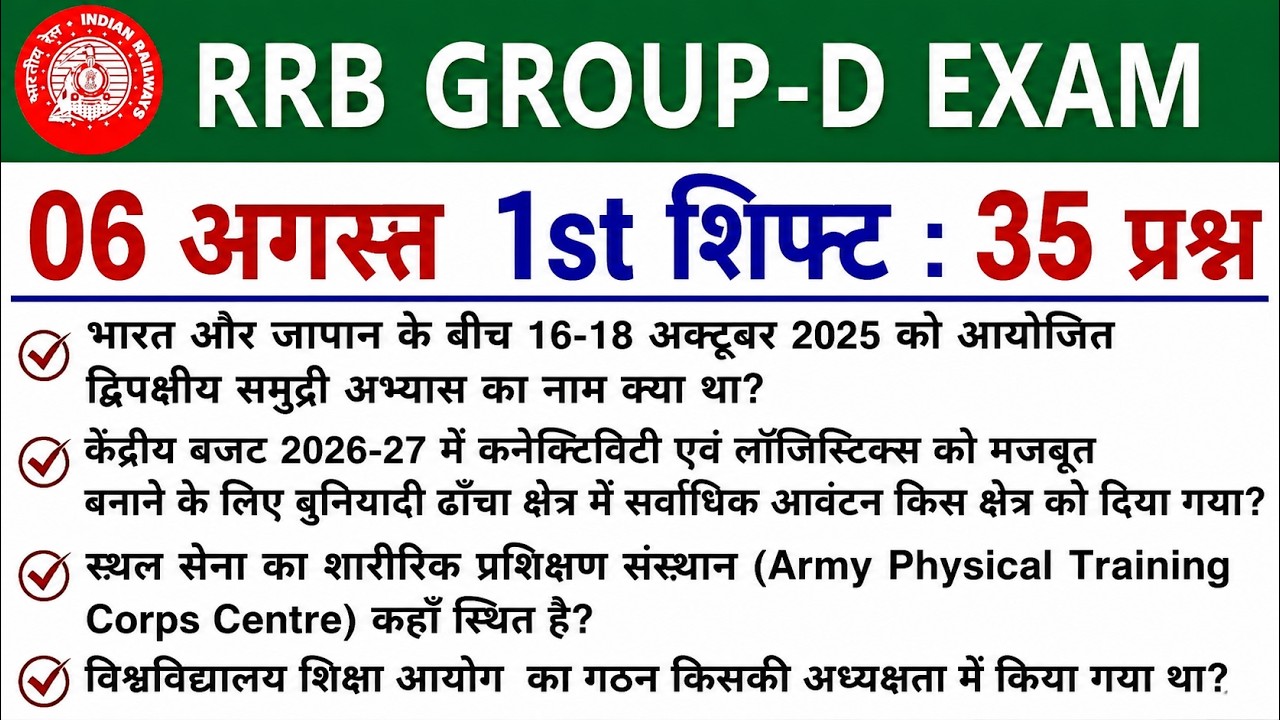 RRB Group D 6 August First Shift Analysis| Today Group D 1st Shift Analysis | Group D Analysis Today