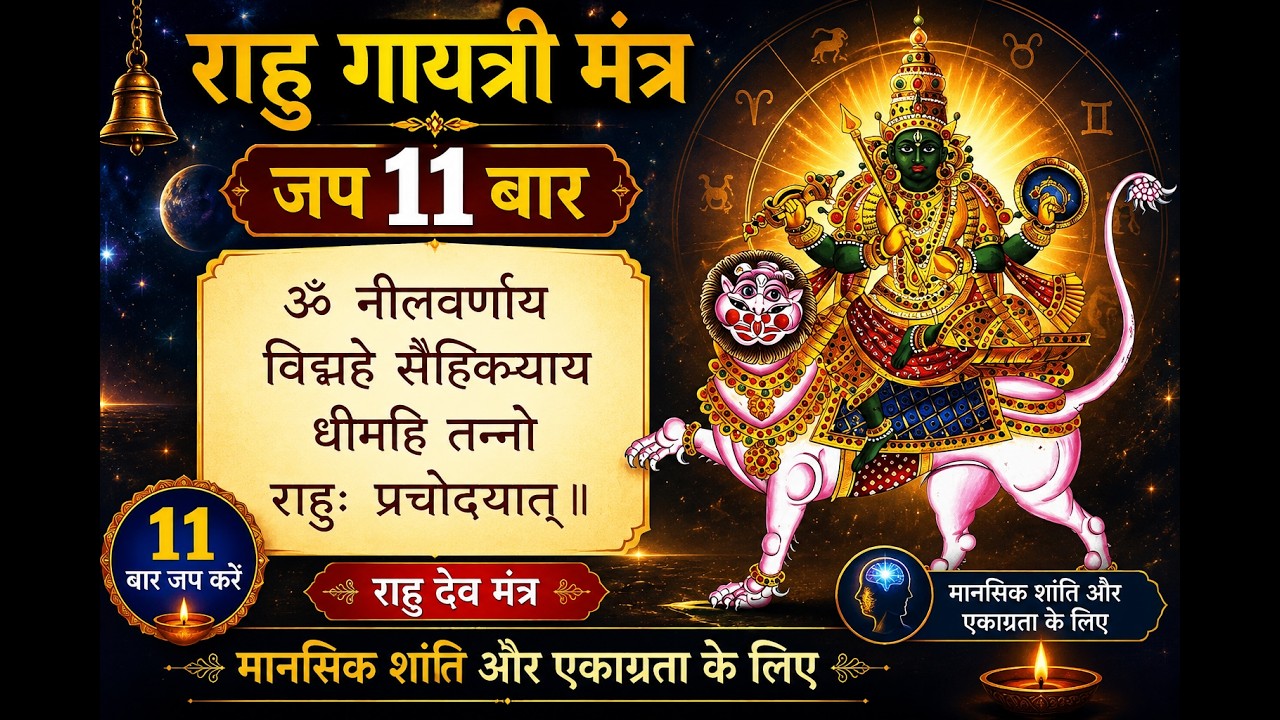 राहु गायत्री मंत्र जप 11 बार | Rahu Gayatri Mantra | राहु देव मंत्र - Daily Chant  #powerful #focus