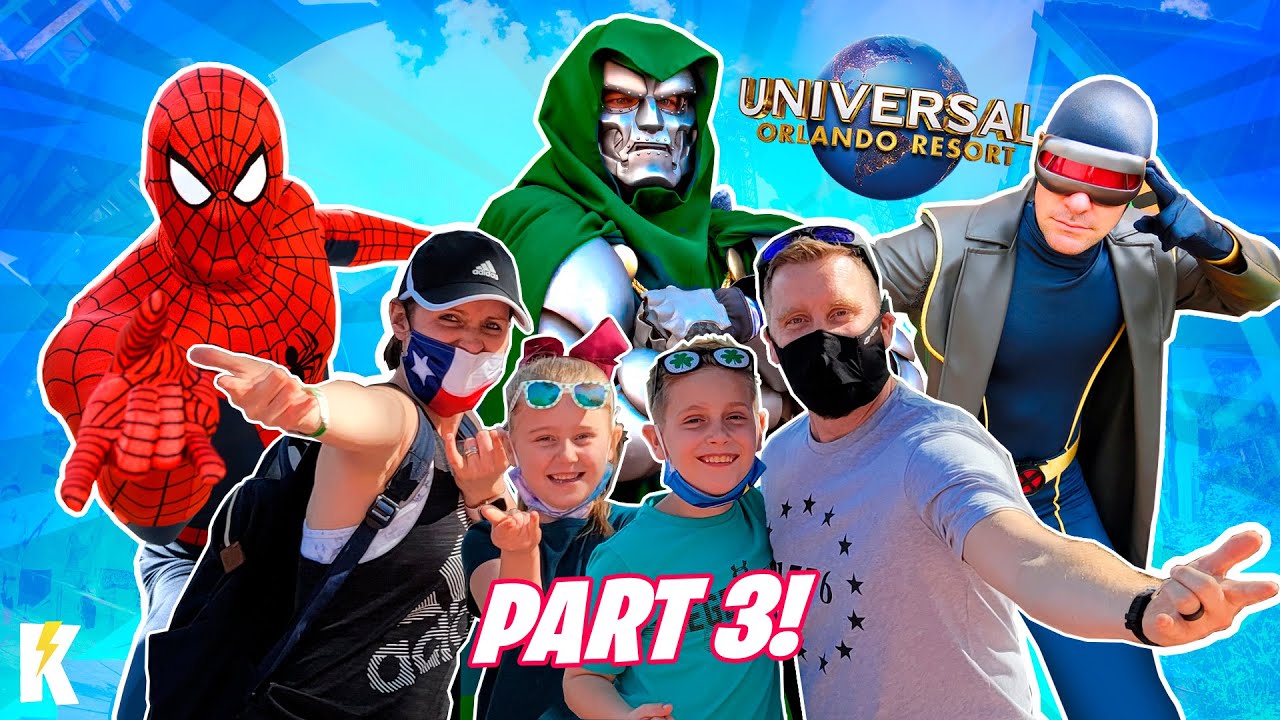 Meeting Marvel Super Heroes at Universal Studios Orlando Family Vlog Day 3!! / K-City Family