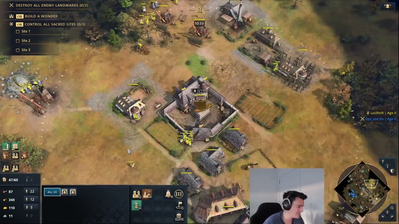 I build my second TC next to his longbowmen army! | French vs English | AoE4