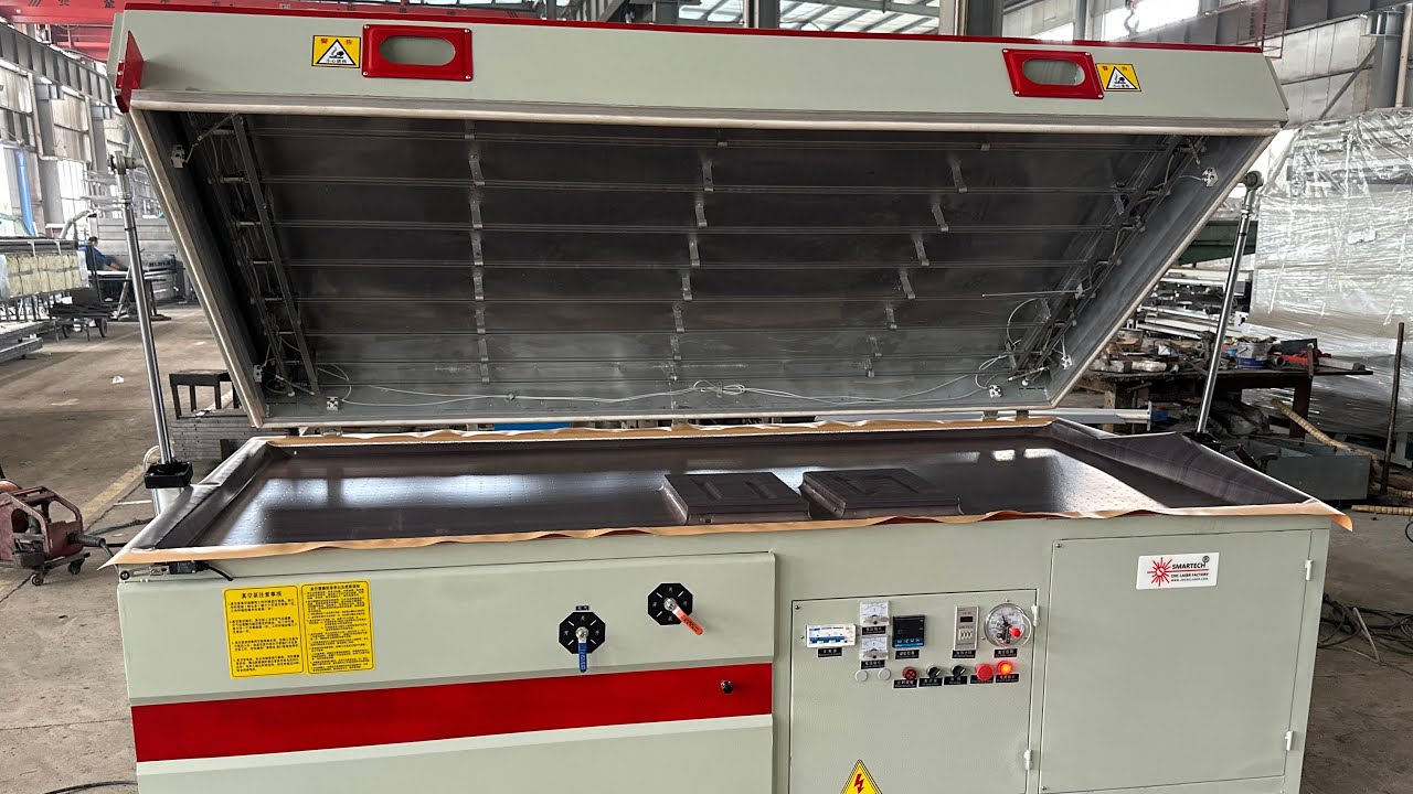 Woodworking heat vacuum membrane hot press machine