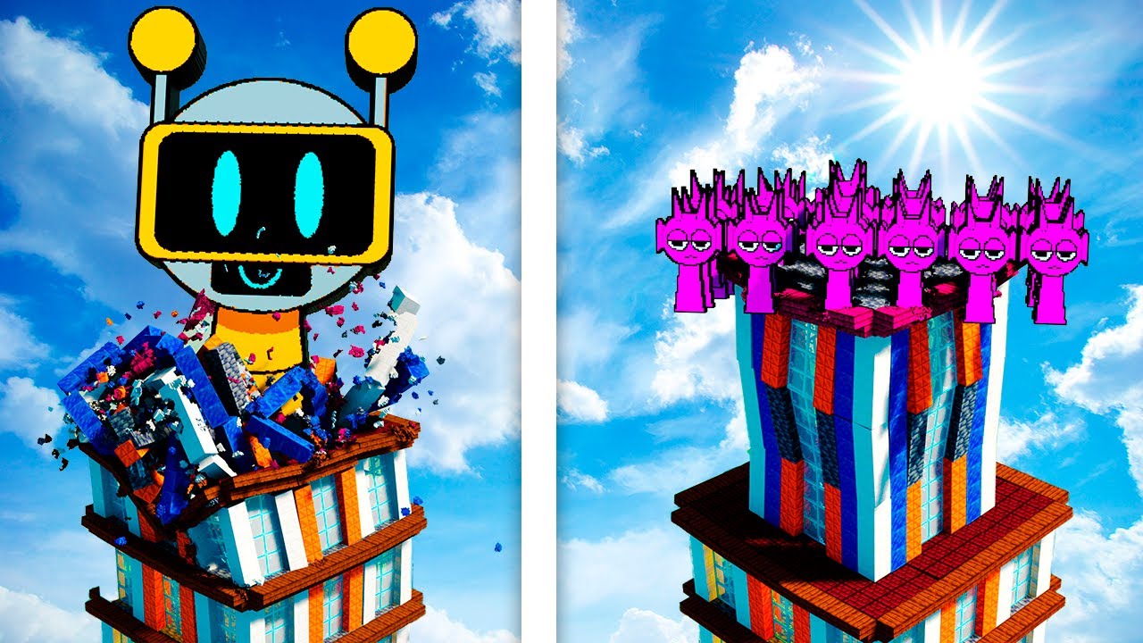 1 Big or 1,000 Small SPRUNKI vs Dynamic MINECRAFT Building