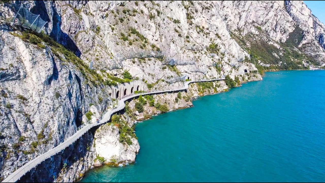 The most beautiful suspended cycle path in Europe! Limone del Garda, Lake Garda