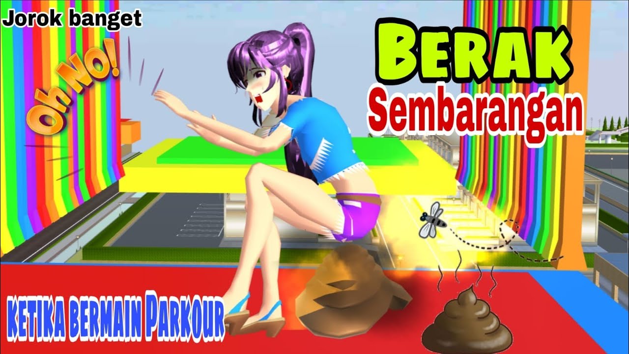 Sakura Berak Sembarangan 💩😱🤮, ketika main parkour 🤮🤮, E'eknya gede banget 🤣🤣.Drama Lucu Sakura berak