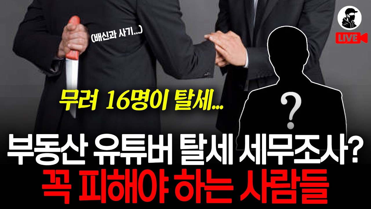 부동산 유튜버 탈세 세무조사? / 꼭 피해야 할 유형의 몇 개의 유형