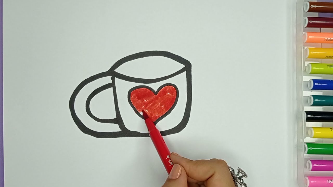 Drawing cup for children / Drawing and coloring for kids / Рисование чашка для детей