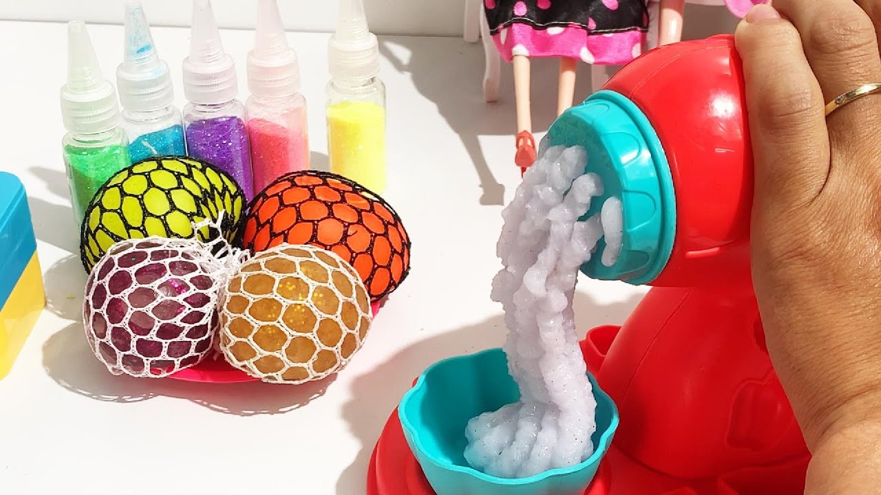 Satisfying video | Mixing slime and soil to create fun noodles