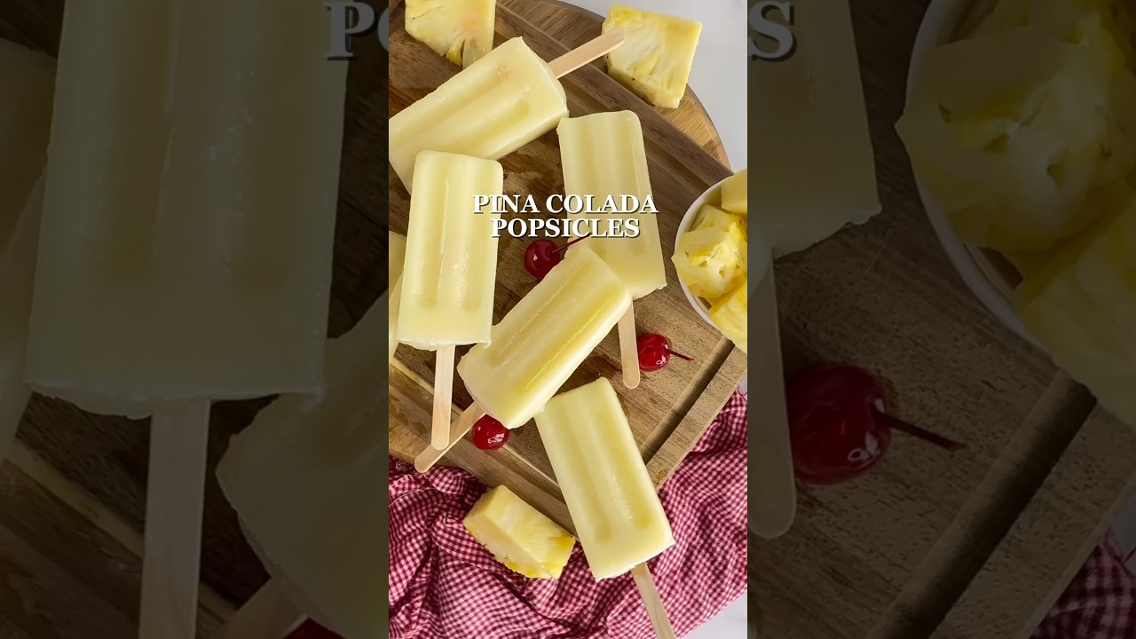 2-Ingredient Pi&ntilde;a Colada Popsicles | Easy & Healthy Summer Treat!