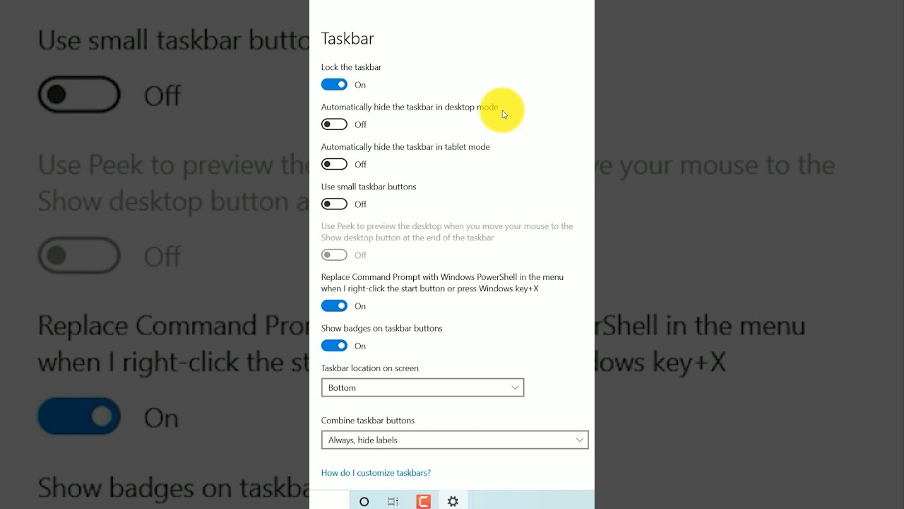 Cara Menyembunyikan Taskbar di Windows 10 di Laptop atau Komputer Secara Otomatis #shorts