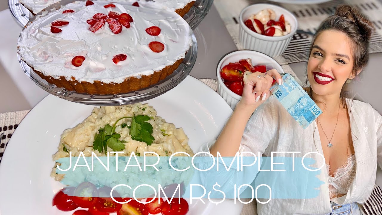 JANTAR COMPLETO COM R$100,00 | salada caprese, risoto de palmito e monoffe