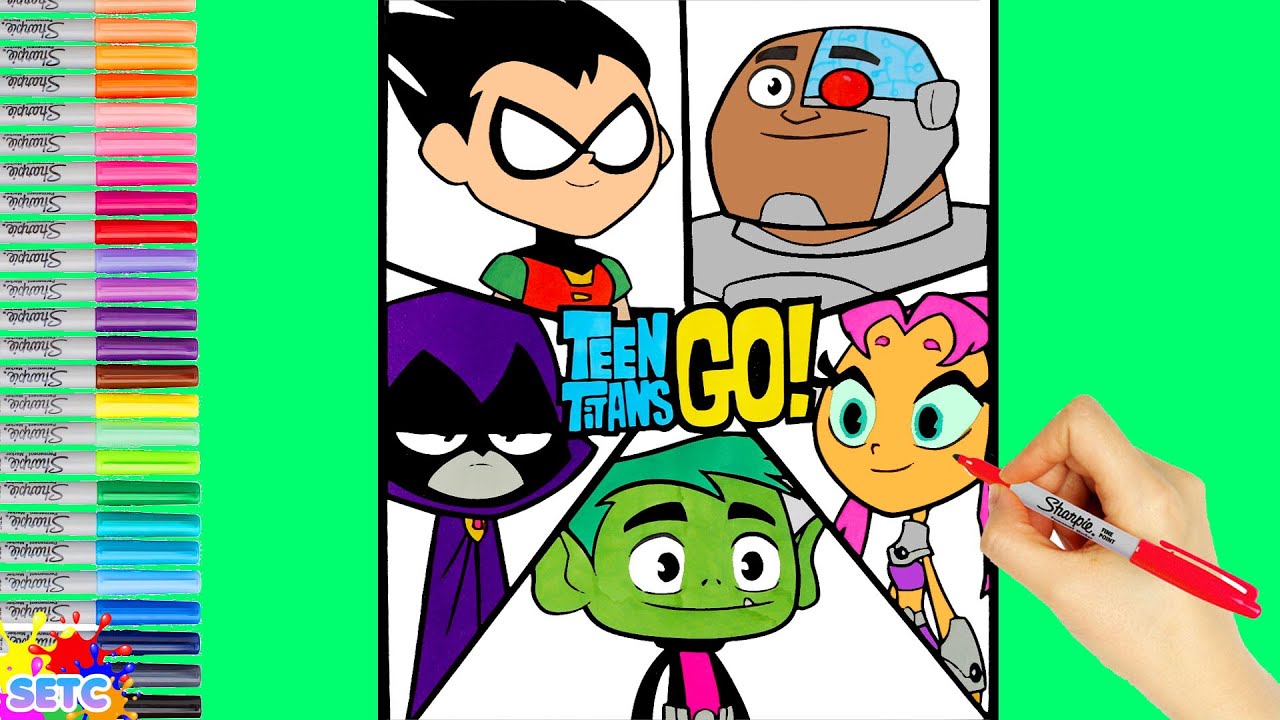 Teen Titans Go! Coloring Book - How to color DC Super Hero characters - Copic Markers | SETC