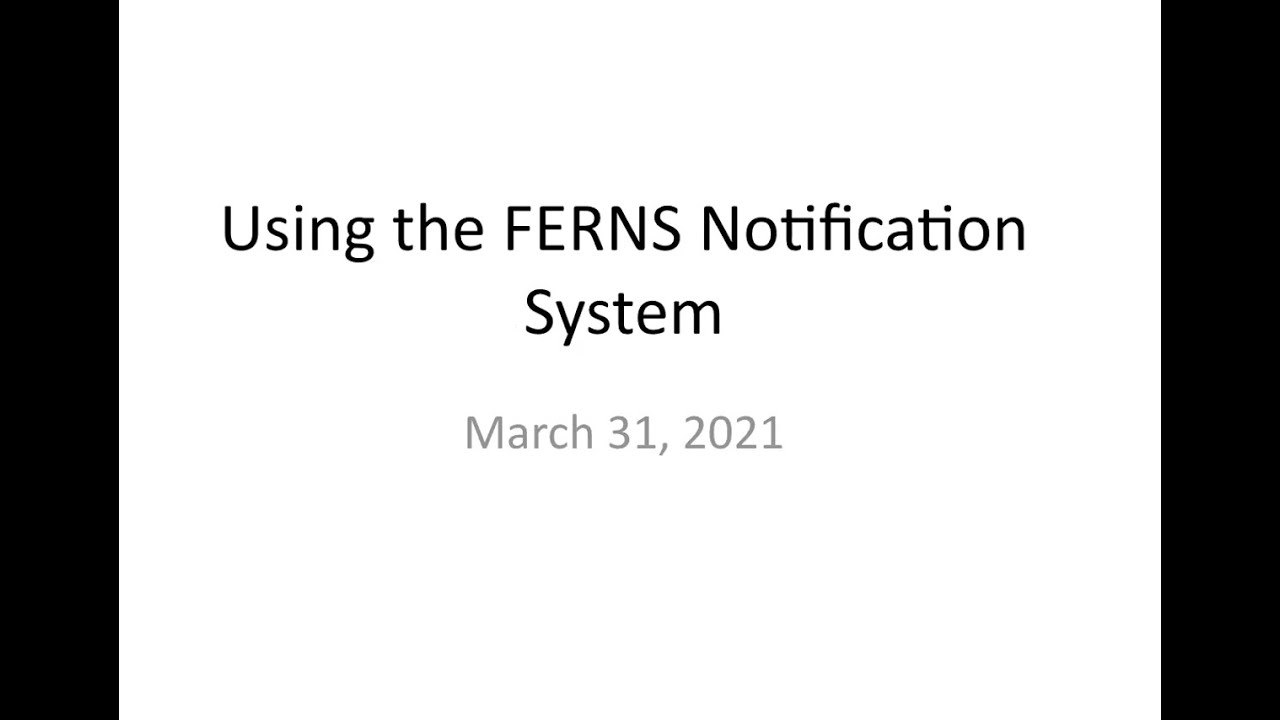 CRLC: FERNS Training Workshow