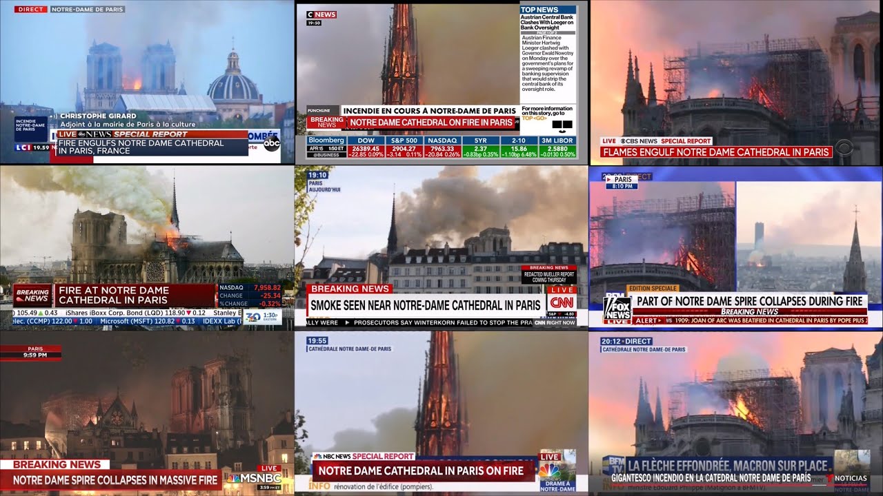 Fire at Notre Dame Cathedral - How It Was Reported (April 15, 2019)