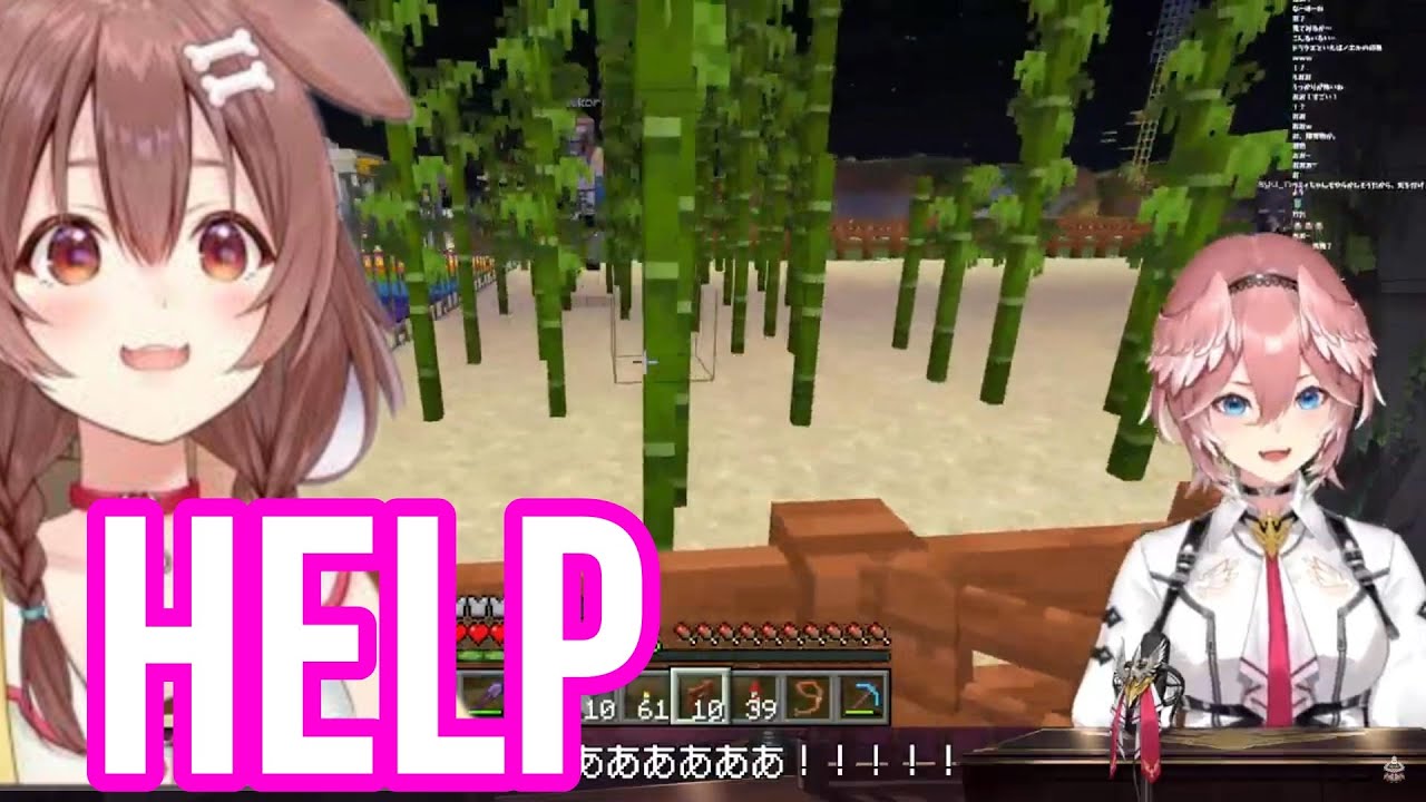 Takane Lui Loses It At Korone Stuck And Attacked By Phantom | Minecraft [Hololive/Sub]