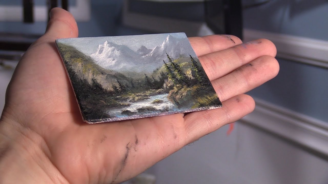 Очень маленькая * Подробная * Картина "Горный пейзаж" 🎨