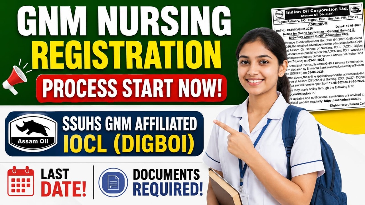 IOCL GNM Nursing Registration 2026 Started 🔥 | SSUHS GNM | Last Date? August | Documents Required