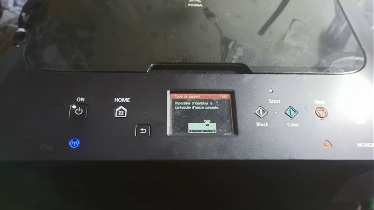 code de support 1660 canon pixma mg6620 حل خطأ عدم تعرف طابعة كانون على خرطوشة الحبر