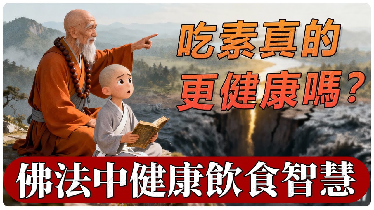逆齡養生真訣竅：佛法中的素食健康3步法，老和尚親授秘訣。 素食養生 | 佛法智慧 | 飲食智慧 | 佛學 | 佛法修行 | 養生之道