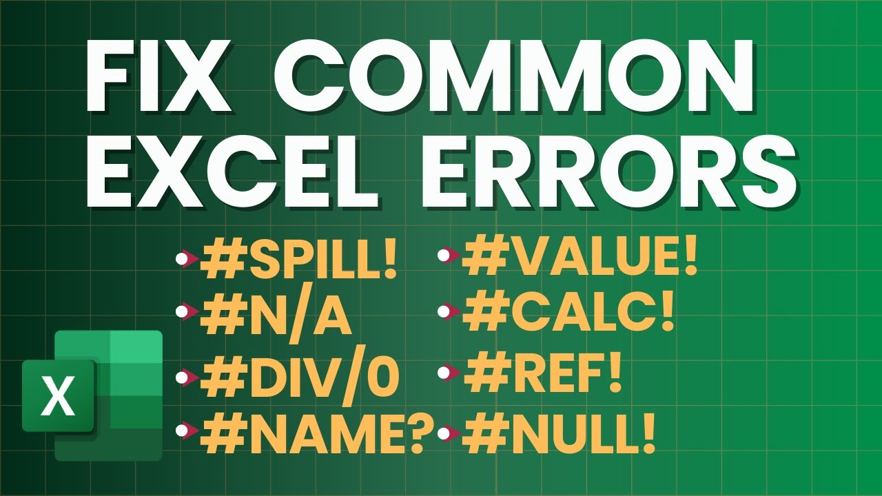 Как исправить распространенные ошибки в Excel