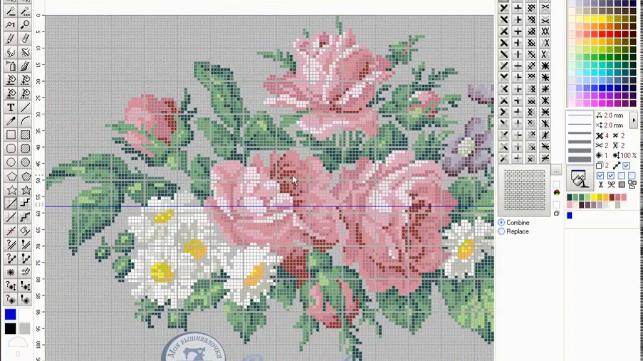 Урок 34. Ручной перенабор в Cross Embird