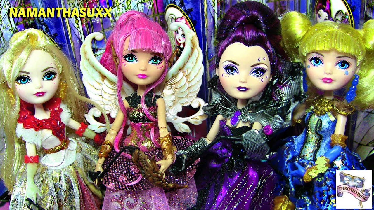 EVER AFTER HIGH THRONECOMING APPLE, RAVEN, C.A CUPID & BLONDIE LOCKES DOLL COLLECTION REVIEW VIDEO
