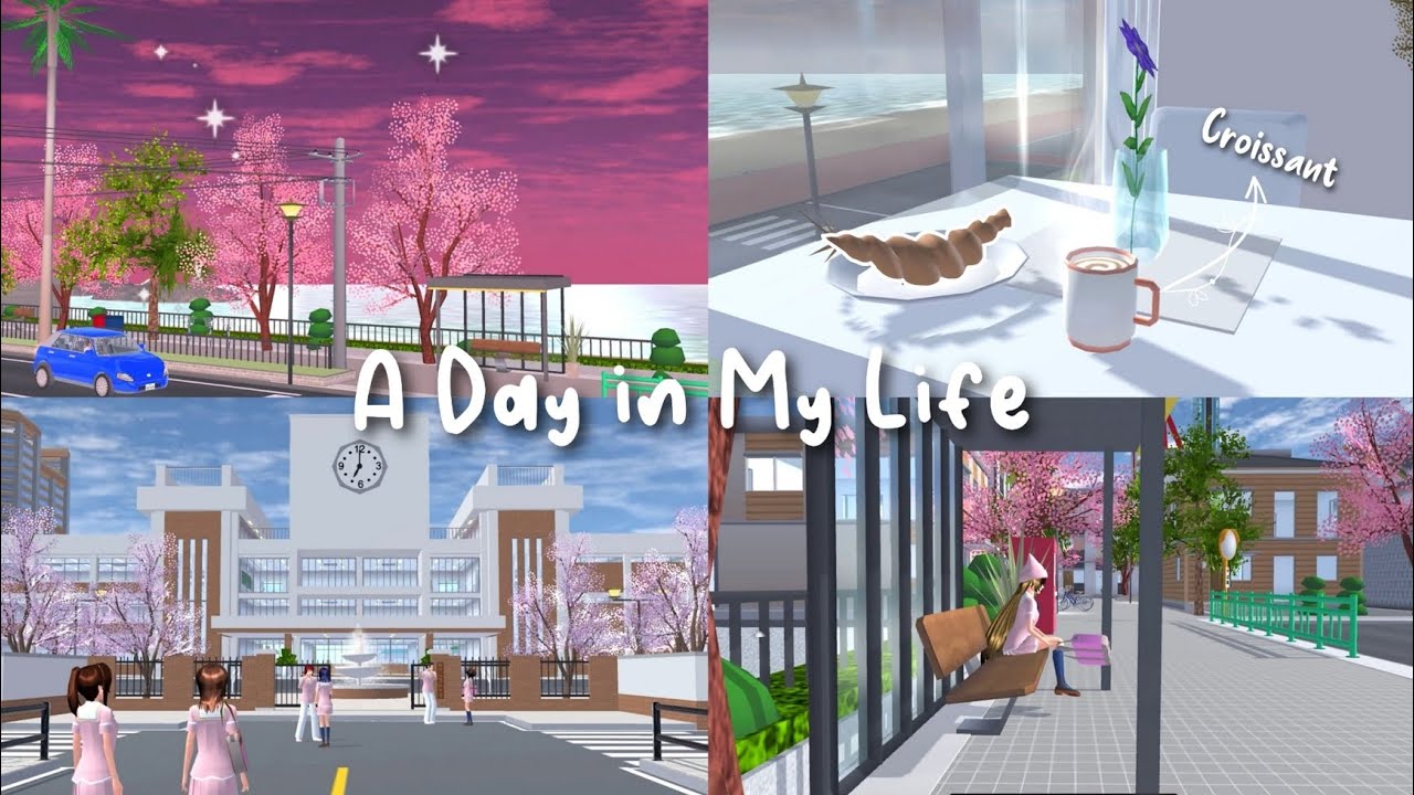 A Day in My Life ☕ | Aesthetic & Chill Vlog : Sakura School Simulator
