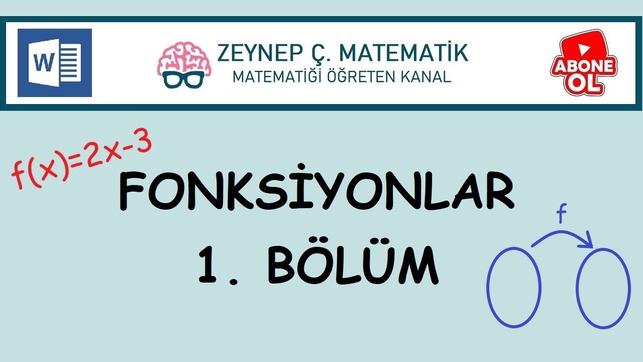 35)KPSS,TYT,ALES,DGS - FONKSİYONLAR 1. BÖLÜM - BOL SORU ÇÖZÜMLÜ