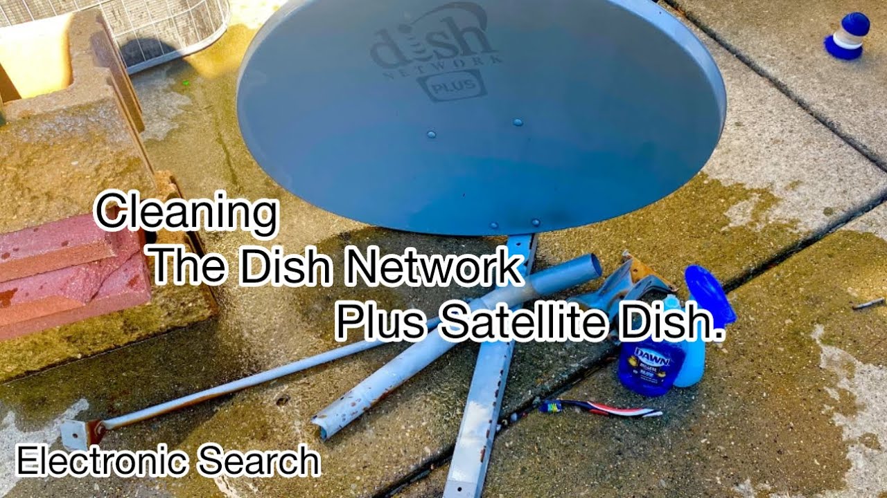 Cleaning the Dish Network 1000+ Satellite Dish.