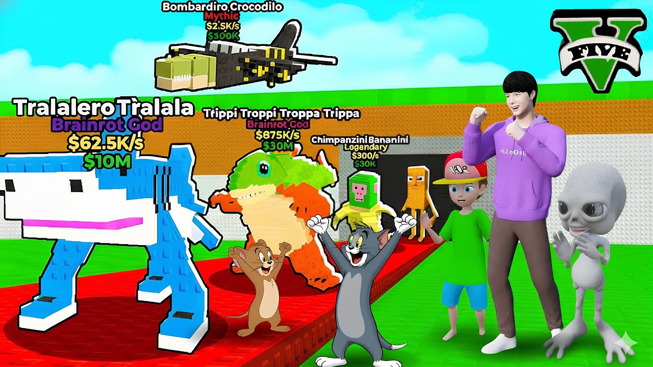 ကျွန်တော်တို့ Steal A Brainrot ပြိုင်ပွဲကြီးကို ဝင်ပြိုင်ခဲ့တယ် (Round -1) | STEAL A BRAINROT GTA V