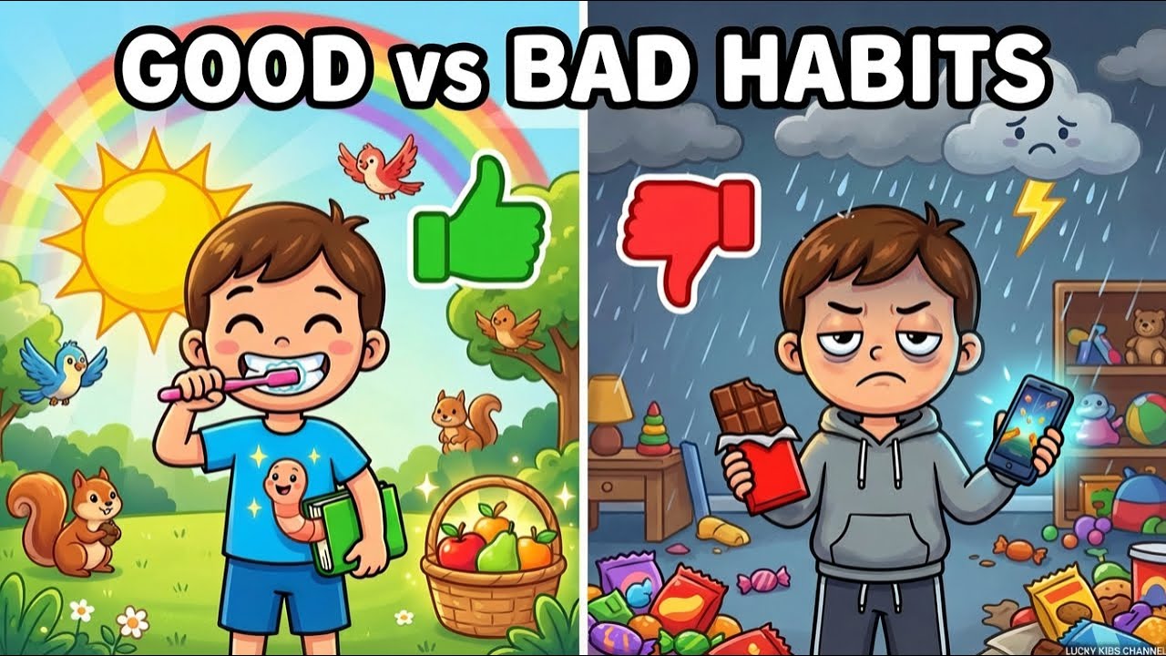 Good Habits vs Bad Habits Song for Kids 🌈 | Learn Healthy & Good Habits | Nursery rhyme
